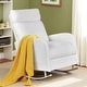 preview thumbnail 16 of 19, Set of 2 Rocking Chairs, Upholstered Nursery Glider Rocker, Recliner Armchair with Side Pocket for Living Room Bedroom White