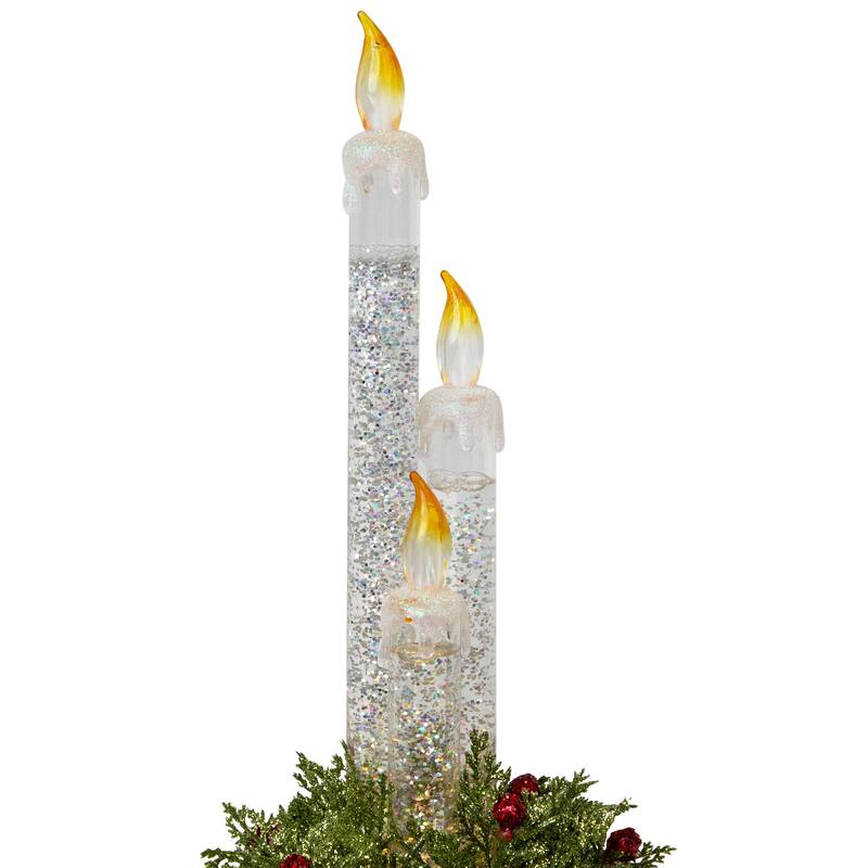9" Battery Operated LED Lighted Candle Christmas Stocking Holder