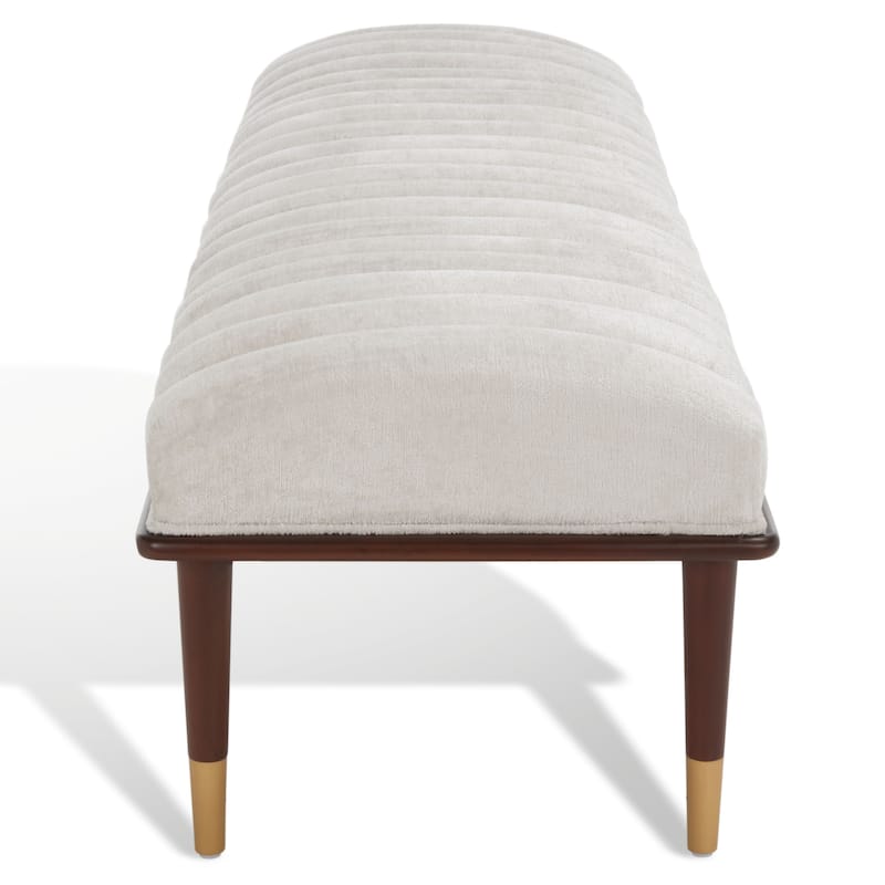 SAFAVIEH Couture Felicienne Mid-Century Bench - 63" W x 20" D x 18" H - 63Wx20Dx18H