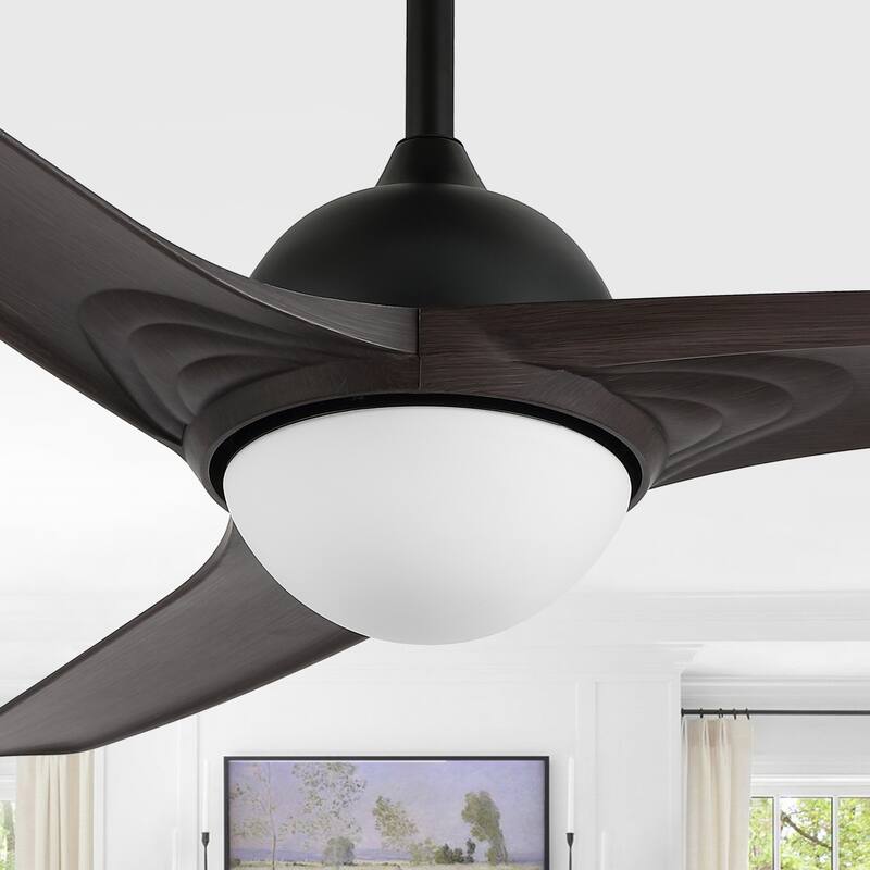 Aviator 52" 1-Light Industrial Iron/Plastic Mobile-App/Remote-Controlled 6-Speed Propeller LED Ceiling Fan, by JONATHAN Y
