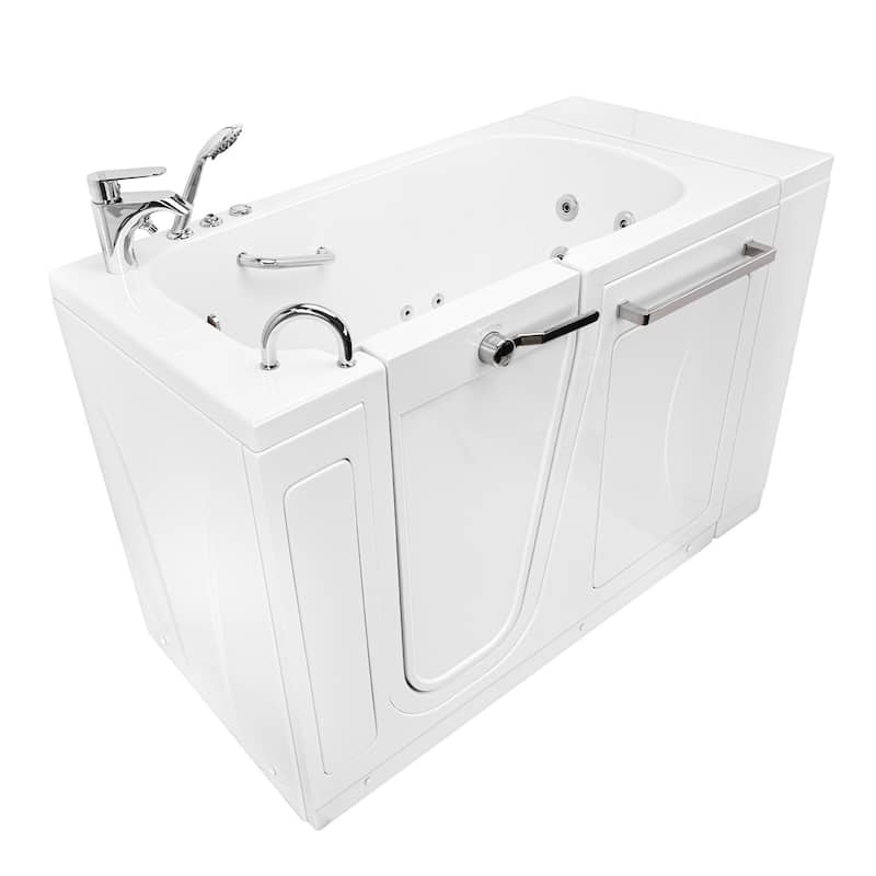 Ella Zen Acrylic Hydro Massage Walk in Tub 30"x52", 2 Piece Faucet - Left - Standard