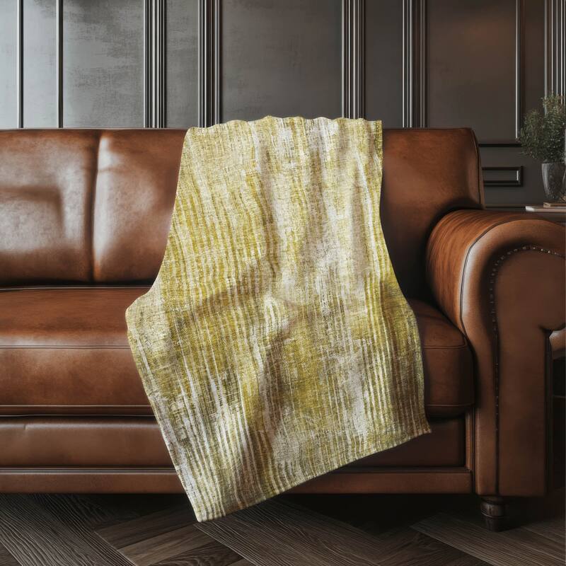 Premium Machine Washable Casual Contemporary Sherpa Throw Blanket - Brown - 4'2" x 5'10"