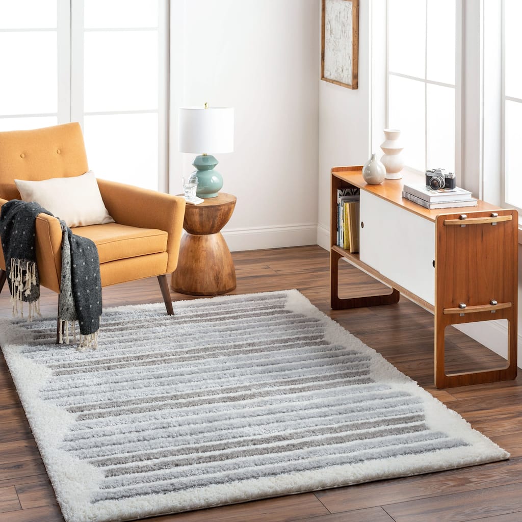 Livabliss Nomadic Striped Plush Area Rug