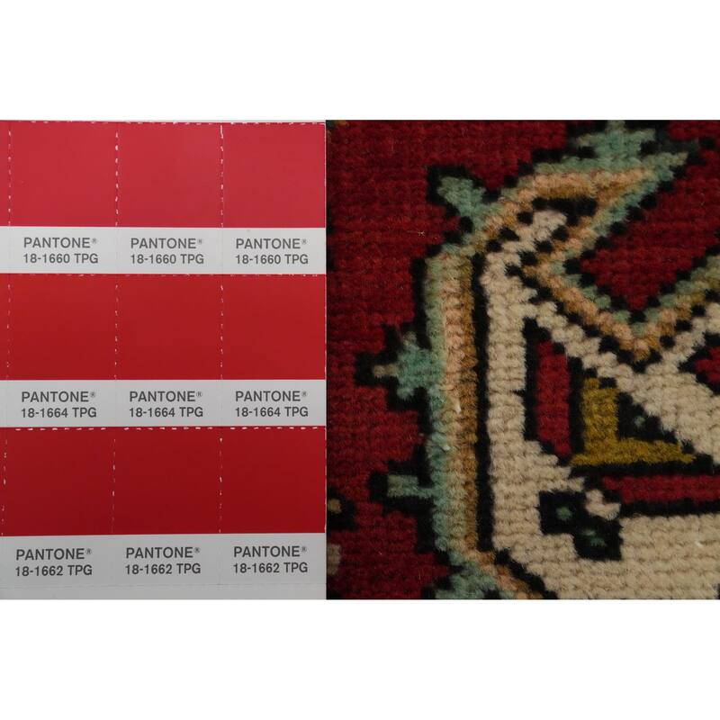 Hand Knotted Oriental 100% Wool Carpet Traditional Floral Red Tabriz Area Rug - 9' 3'' X 6' 9''