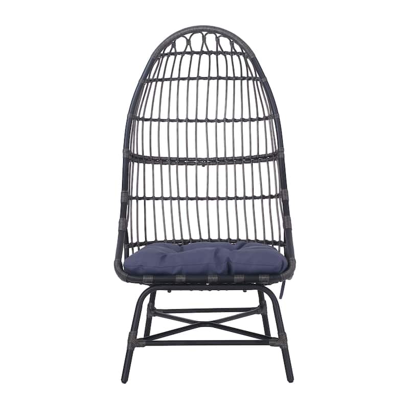 Naclerio Wicker Outdoor Basket Chair with Cushion by Christopher Knight Home