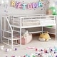 preview thumbnail 2 of 28, Twin Mid Loft Bed with Storage stairs, Superior Quality, White White