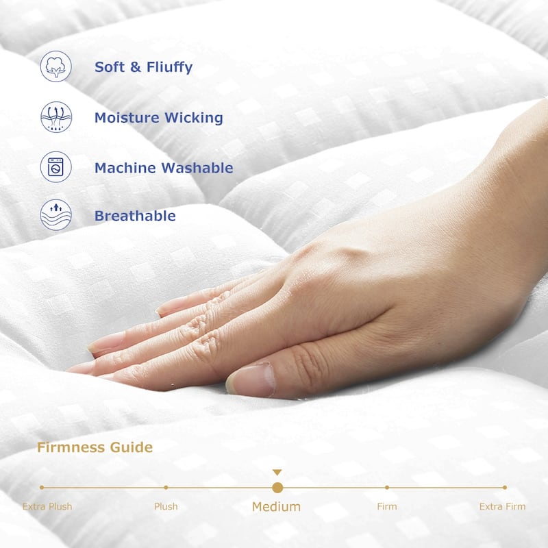 Soft Washable Embossed Square Pattern Fitted Mattress With Deep Pocket