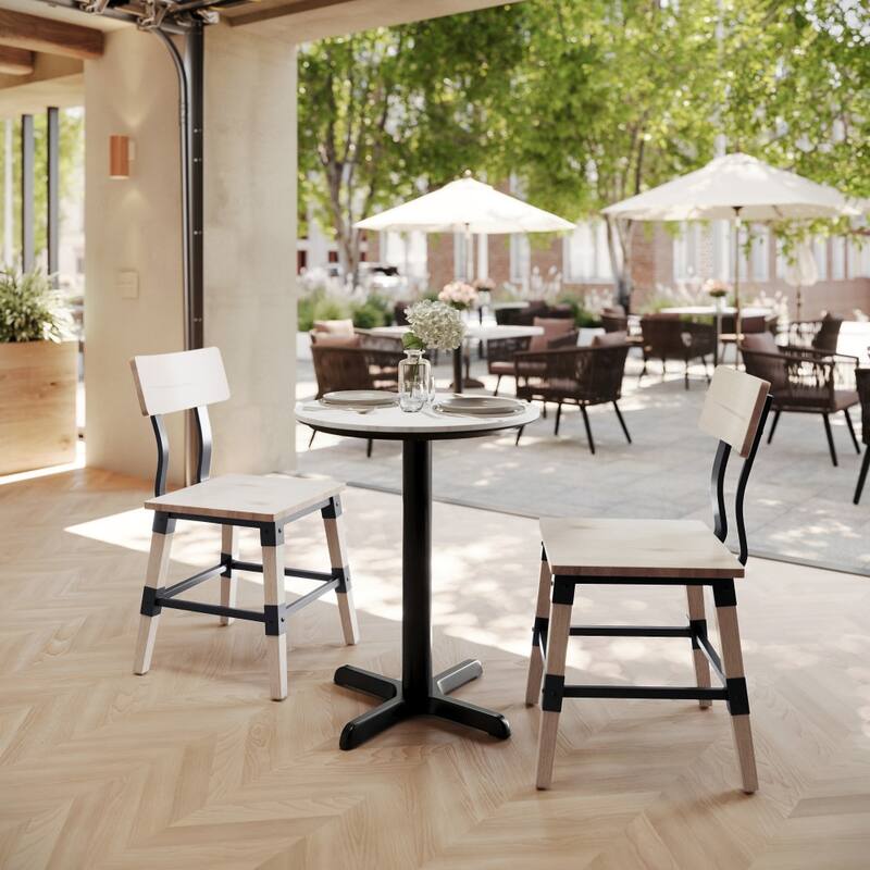 Commercial HPL Tabletop with Table Height Crisscross Base