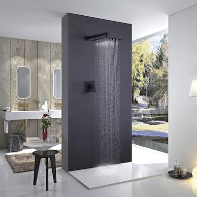 Matte Black 10inch Rainfall Shower Shower Faucet with Rough in-Valve