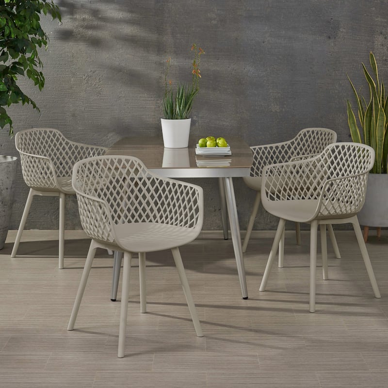 Poppy Outdoor Modern Dining Chair (Set of 4) by Christopher Knight Home