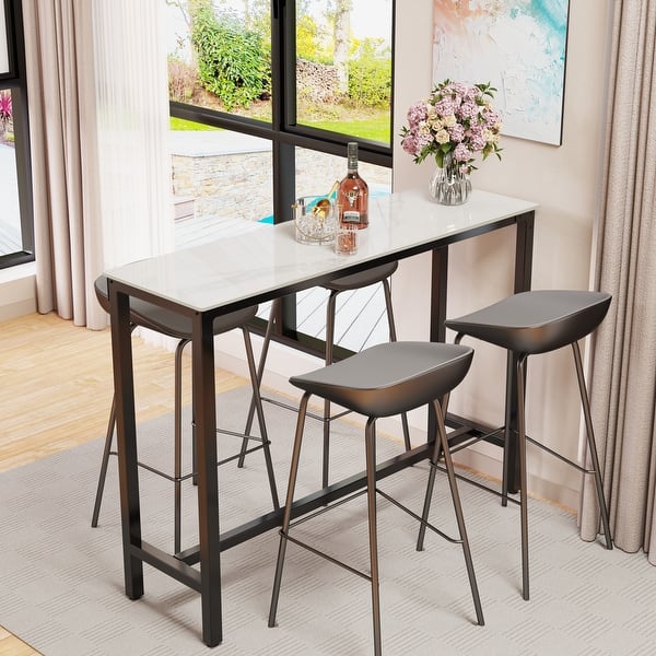 Rectangular Bar Table Kitchen Countertop Pub Table Sintered Stone-top ...