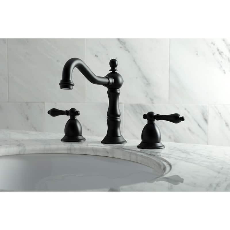 Kingston Brass Heritage 8 in. Widespread Bathroom Faucet - Matte Black