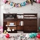 preview thumbnail 1 of 14, Twin Size Modern Low Loft Bed With Rolling Desk,Shelf and Drawers,Sturdy Construction Espresso