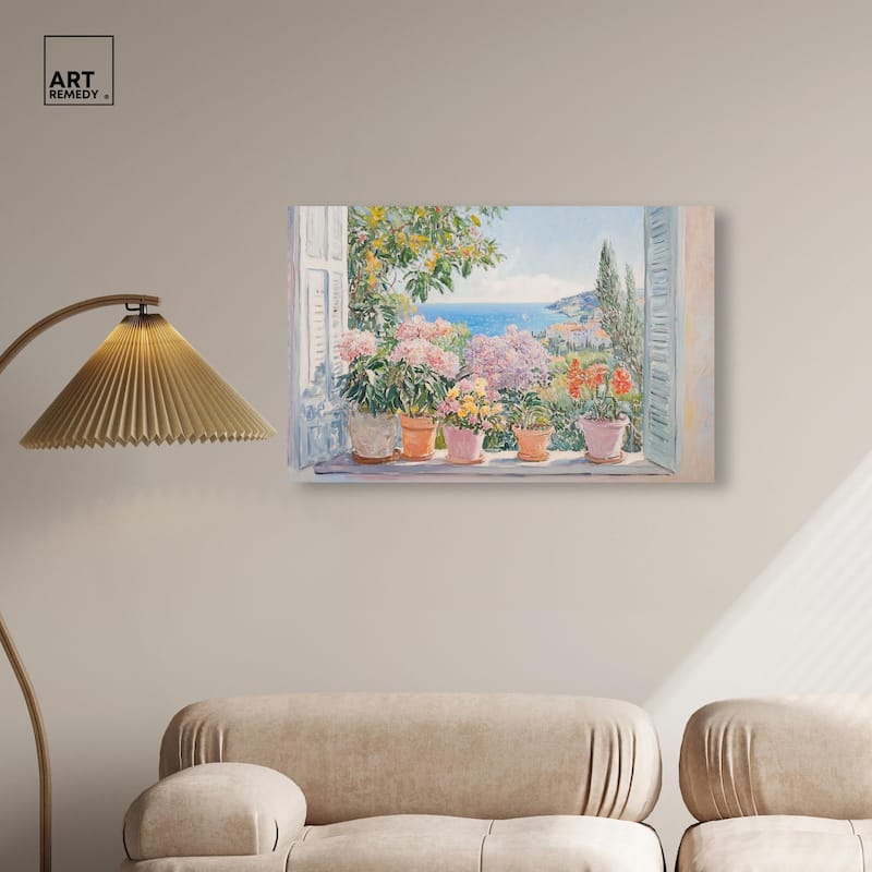 Mediterranean Blooms Canvas by Art Remedy, Gallery Wrapped