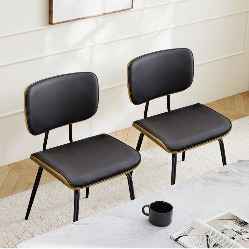 Faux Leather Upholstered Dining Chairs Set of 2/4 - 33.5"H x 19.3"W x 23"D