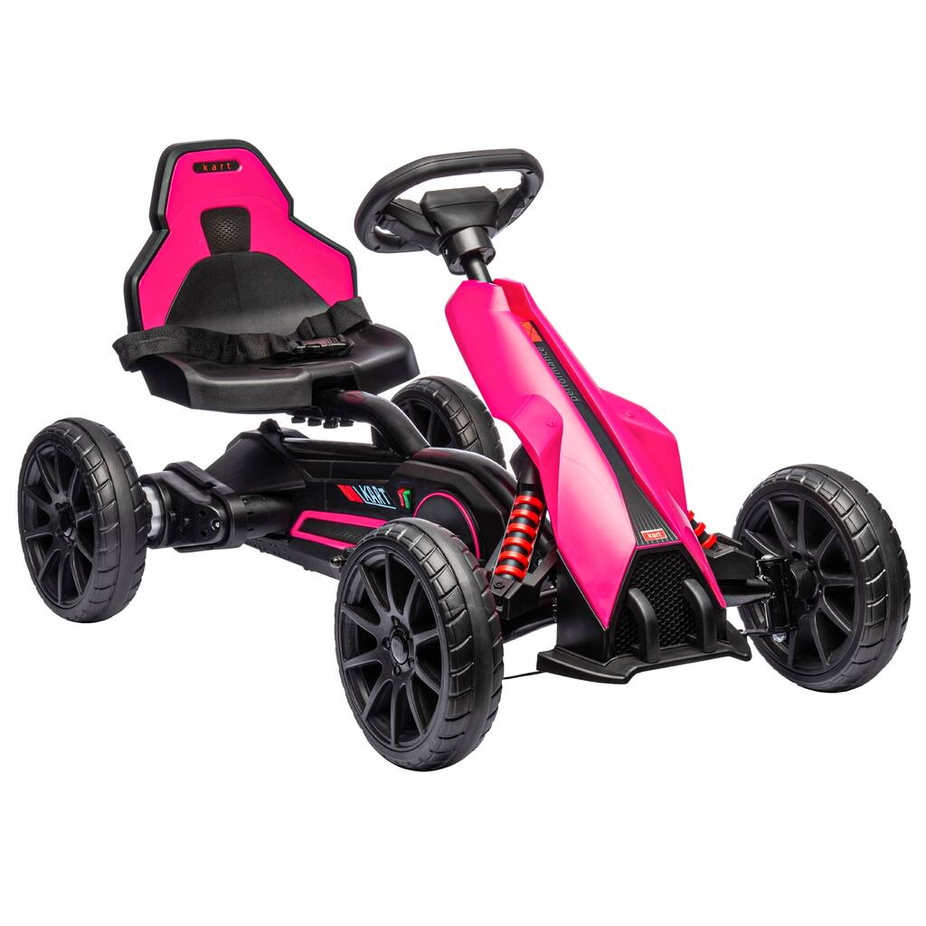 Kids Electric Go-Kart with EVA Wheels, Forward & Reverse, 1.9-3.1 Mph, Seat Belt, Backrest - For Ages 3-8