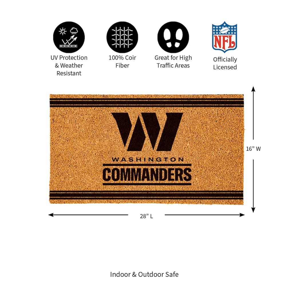 28 in. x 16 in. Washington Commanders, Coir Mat
