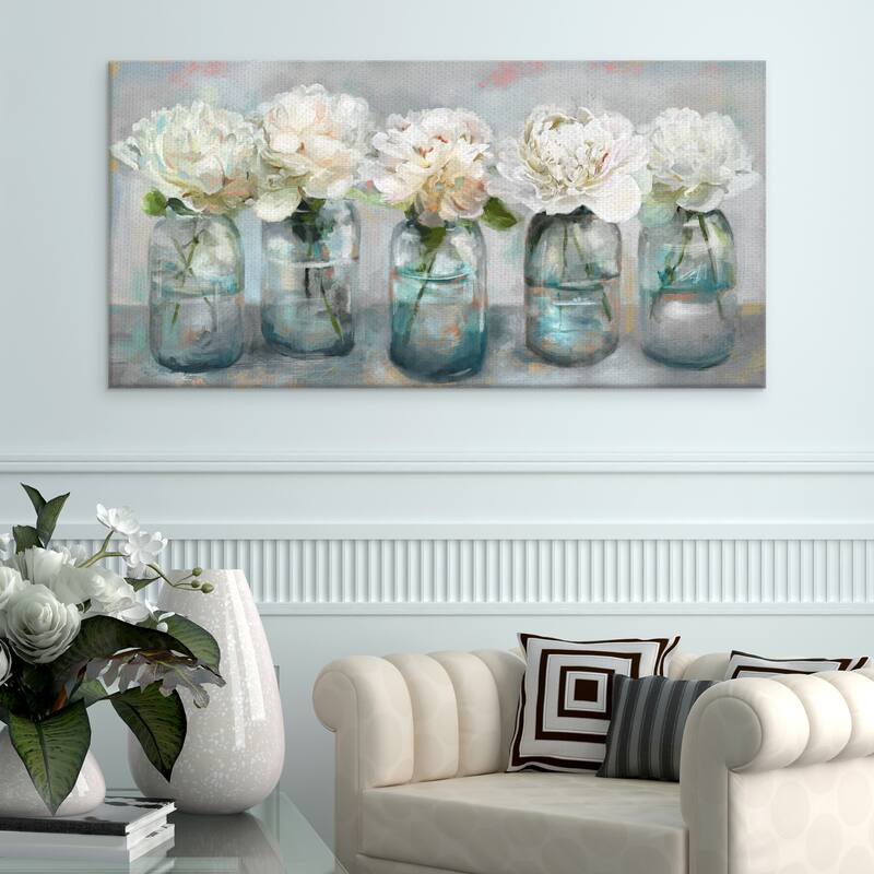 Fresh Picked Peonies by Studio Arts Canvas Art Print