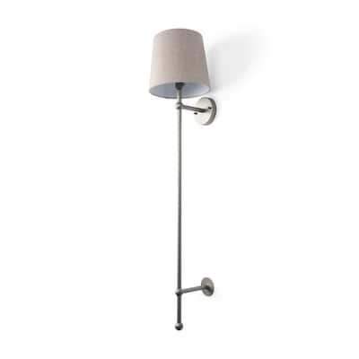 Chester Grey Metal & Beige Fabric Shade Wall Sconce