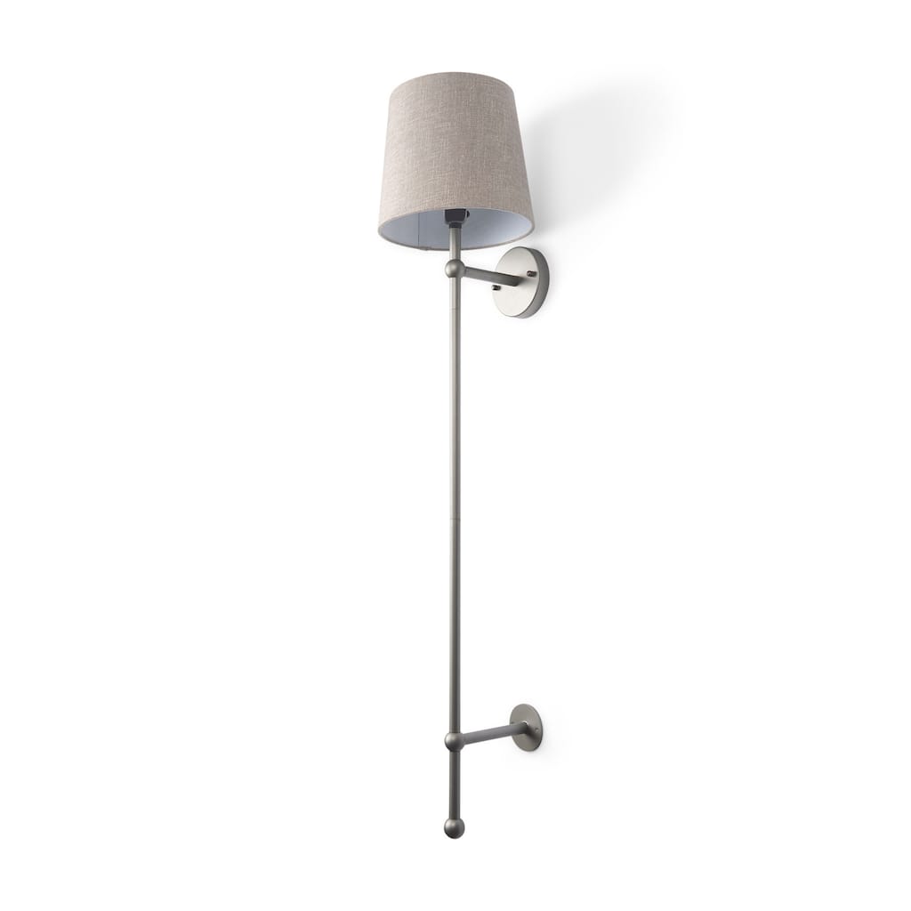 Chester Grey Metal & Beige Fabric Shade Wall Sconce