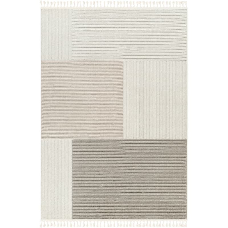 Livabliss Finland Mod Color Block Area Rug - 2' 8" x 7' 3" - Grey/Beige