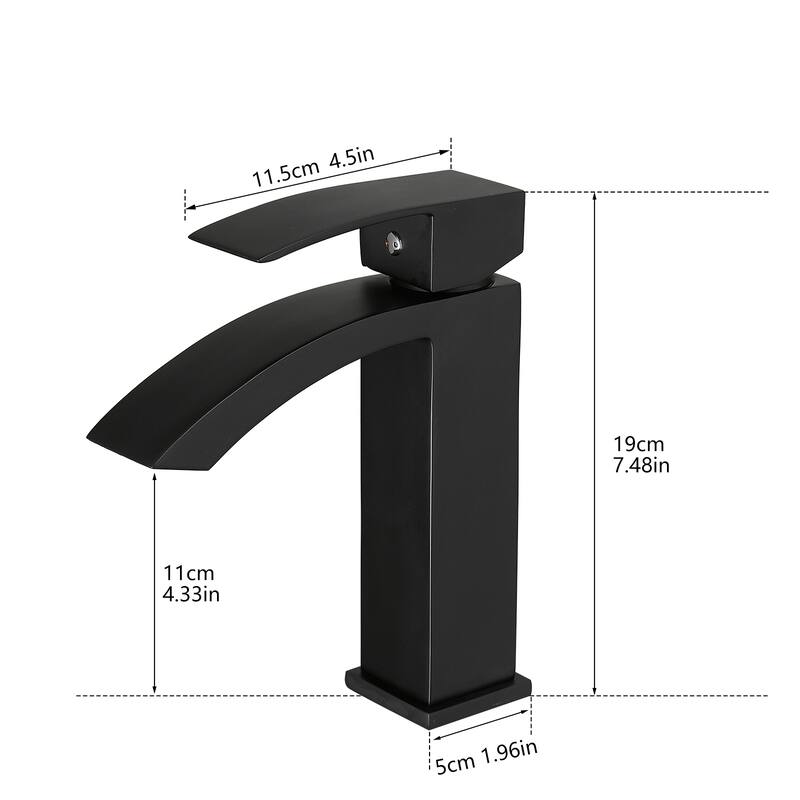 Black Bathroom Faucet, Brushed Black Faucet for Bathroom Sink, Black Single Hole Bathroom Faucet Modern Single Handle