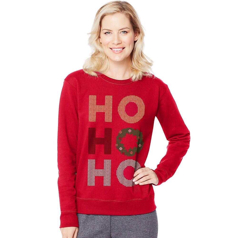 Hanes Womens Ugly Christmas Sweatshirt