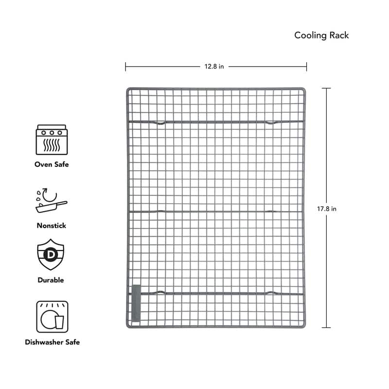 KitchenAid Nonstick Universal Cooling Rack, 13x18 Inch, Silver