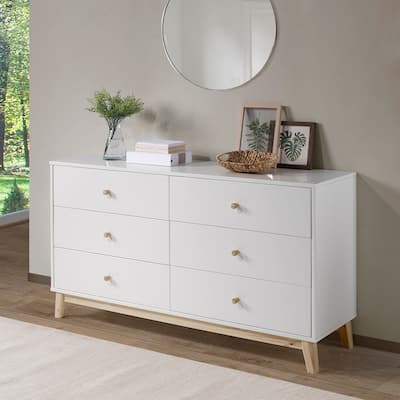 MOD 60"W 6-Drawer Wood Double Dresser