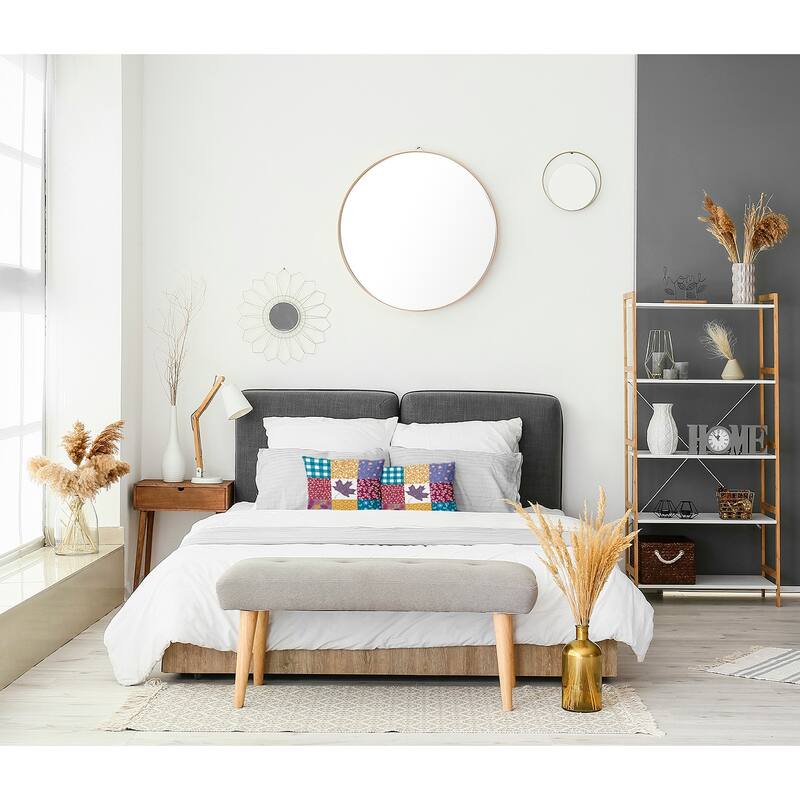 Printed Quilt Leaves Accent Pillow