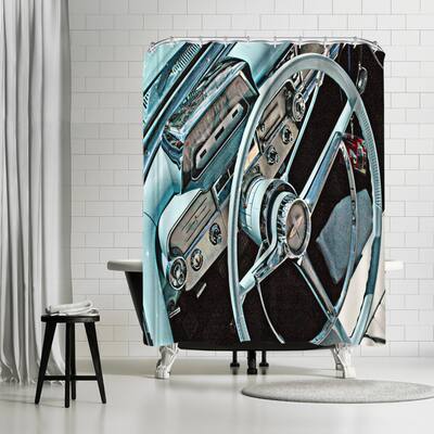 Americanflat 71" x 74" Shower Curtain, Blue Cockpit by Murray Bolesta