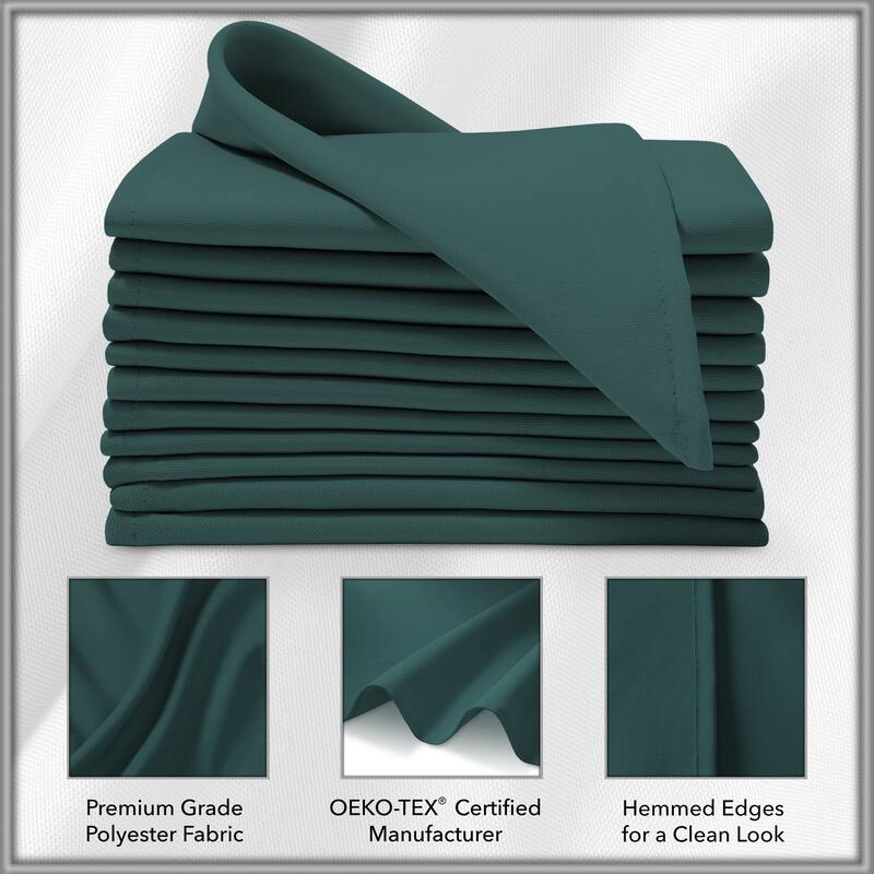 12 Pack 17 Inch Polyester Cloth Dinner Napkins for Party Restaurant