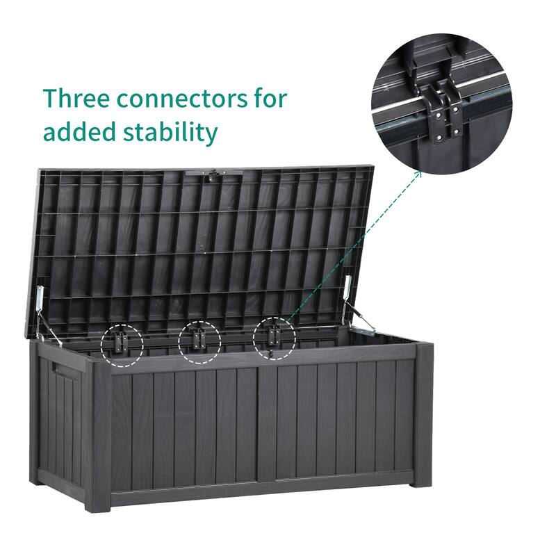 90-230 Gallons Large Resin Water Resistant Lockable Deck Box