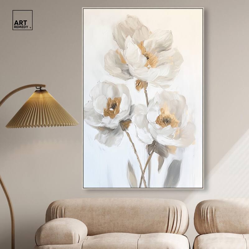 Silvered Flora II Canvas by Art Remedy