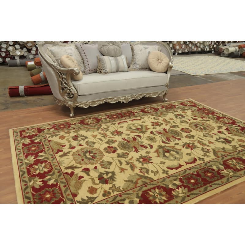 Floral Indian Area Rug 7x10 - 9' 10'' X 6' 6''
