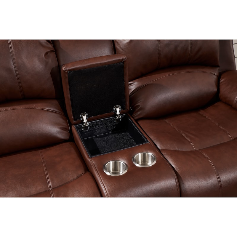 Betsy Furniture 2 Piece Bonded Leather Power Reclining Living Room Set, Sofa and Loveseat