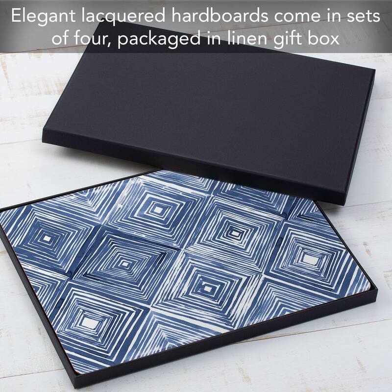 Indigo Diamond Decorative Hardboard Placemats with Protective Cork