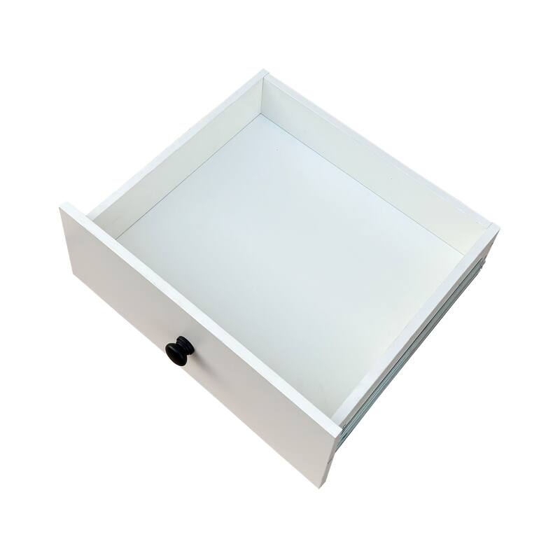 L-Shaped Corner Bookshelf with Drawers and LED Lights, 4-Tier Freestanding Display Stand for Home Office