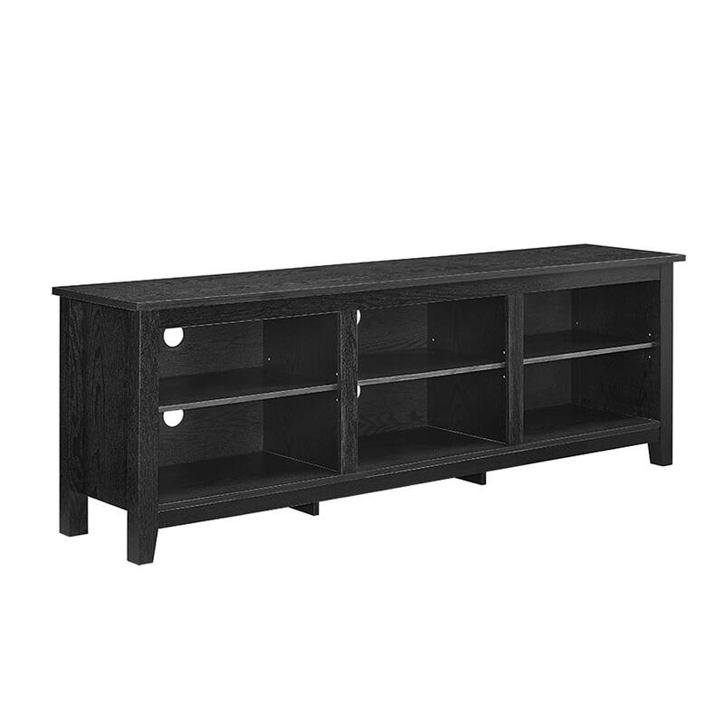 Stylish 70" TV Stand with 3 Shelves - Perfect for 80" TVs in Modern Transitional Design - Black