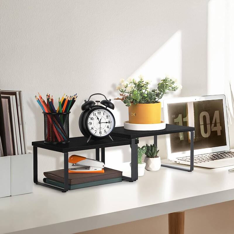 Stackable Kitchen Cabinet Shelves Organizer