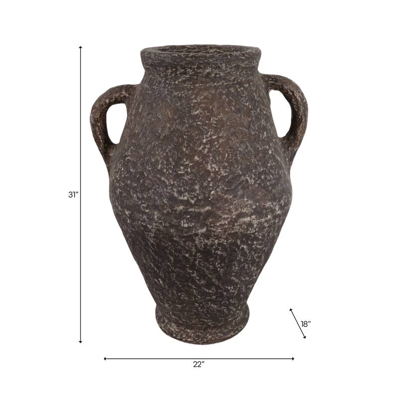 Pottery Paper Mache Vase Casual Mixed Material Handcrafted