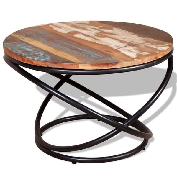 slide 2 of 9, vidaXL Coffee Table Solid Reclaimed Wood 23.6"x23.6"x15.7"