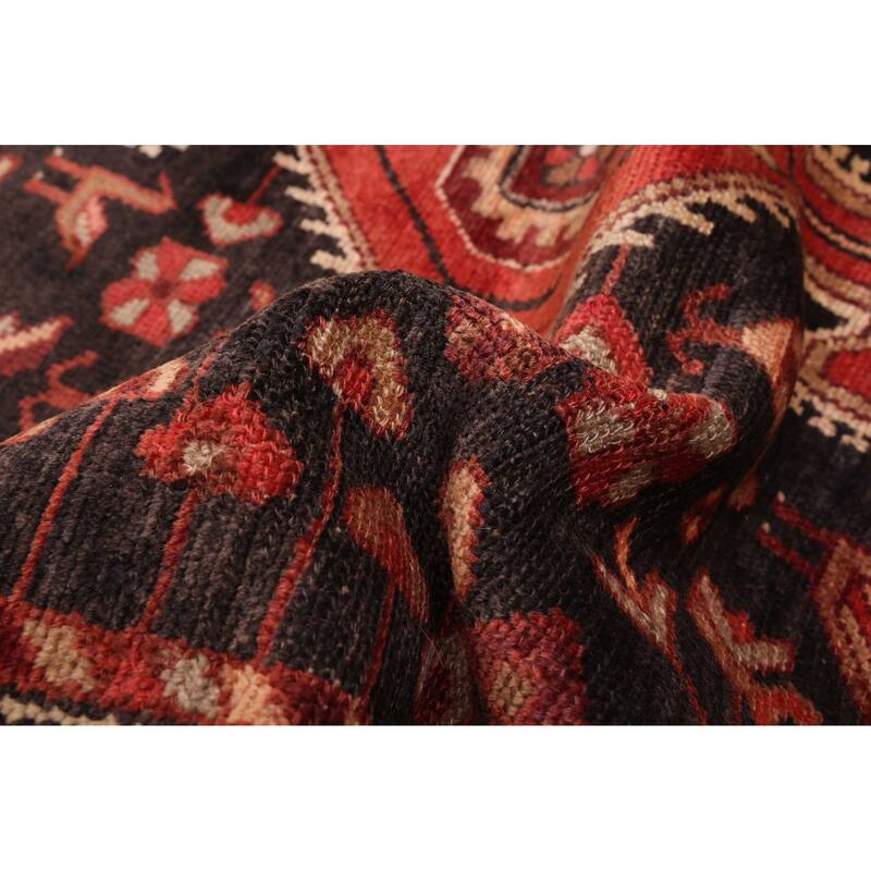 ECARPETGALLERY Hand-knotted Anadol Black, Red Wool Rug - 4'5 x 7'3