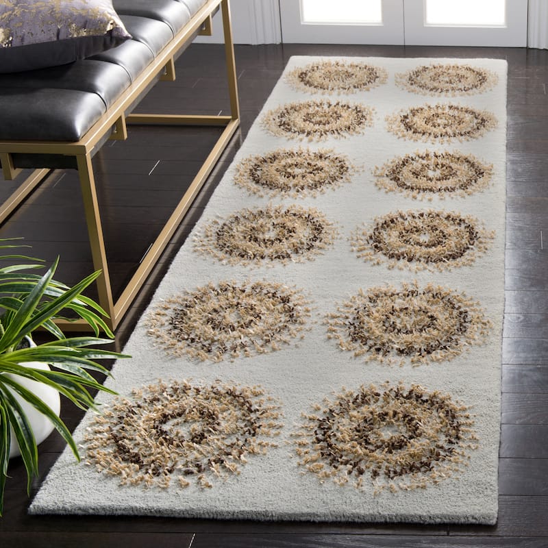 SAFAVIEH Handmade Soho Breann Deco Wool Rug - 2'6" x 8' Runner - Light Blue/Multi