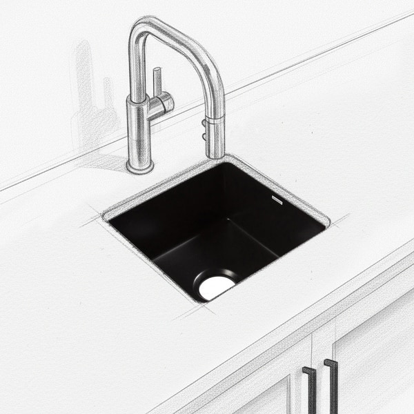 slide 2 of 10, Eden Matte Black Fireclay 18" Single Bowl Undermount Kitchen Sink and Drain