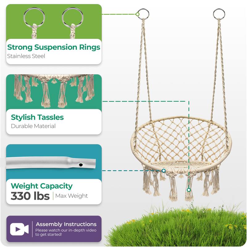 Sorbus Hammock Chair Macrame Swing