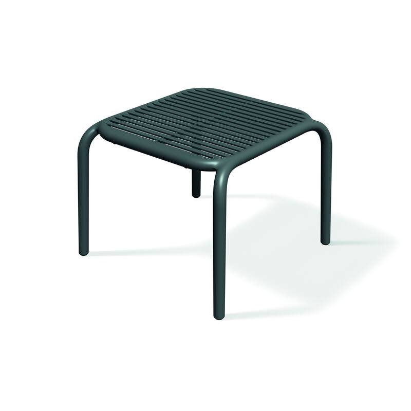 Brene 3-Piece Contract Grade Outdoor Chat Set with side table and 2 stackable lounge chairs.