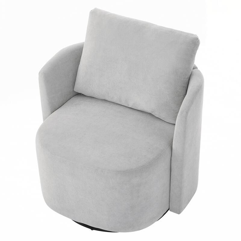 Upholstered Swivel Sofa Chair with Curved Desig