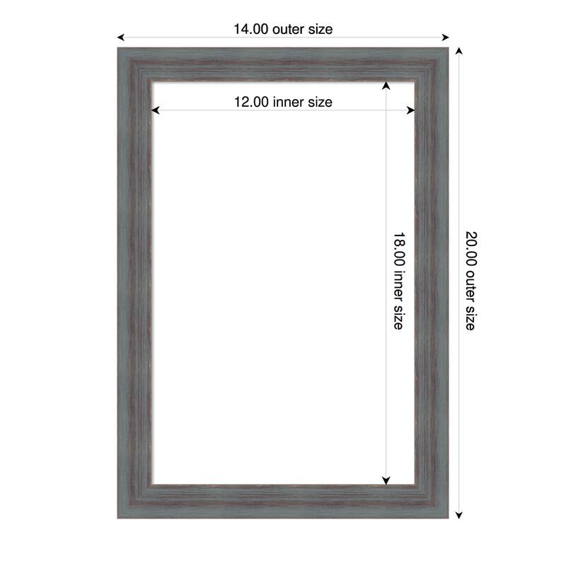 Amanti Art Dixie Blue Grey Rustic Framed Dry Erase Magnetic Board - 14 x 20 in