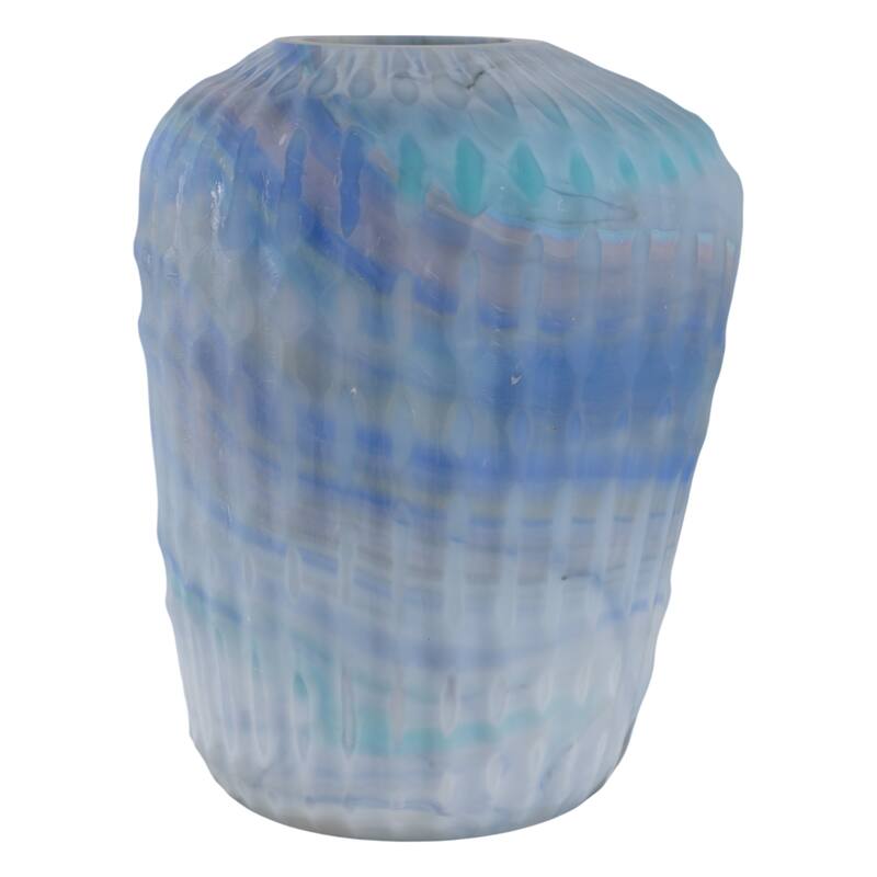 Glass Vase Ribbed Abstract Pattern for Flower Arrangement Home Decor